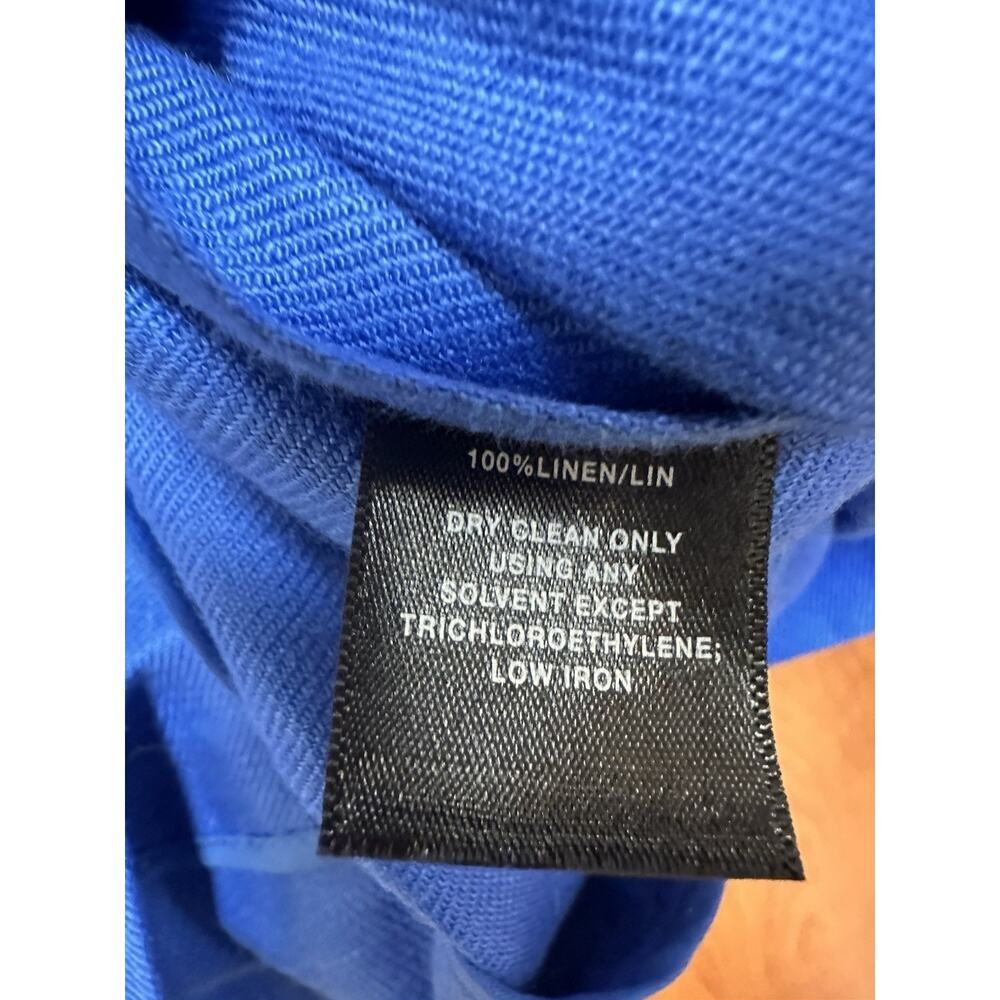 LAFAYETTE 148 Women's Sz 16 Royal Blue Linen Blazer Jacket Coastal Quiet Luxury - Picture 6 of 8
